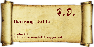 Hornung Dolli névjegykártya